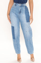 Like A Dream Patchwork Balloon Jeans - Light Blue Wash Ins Street